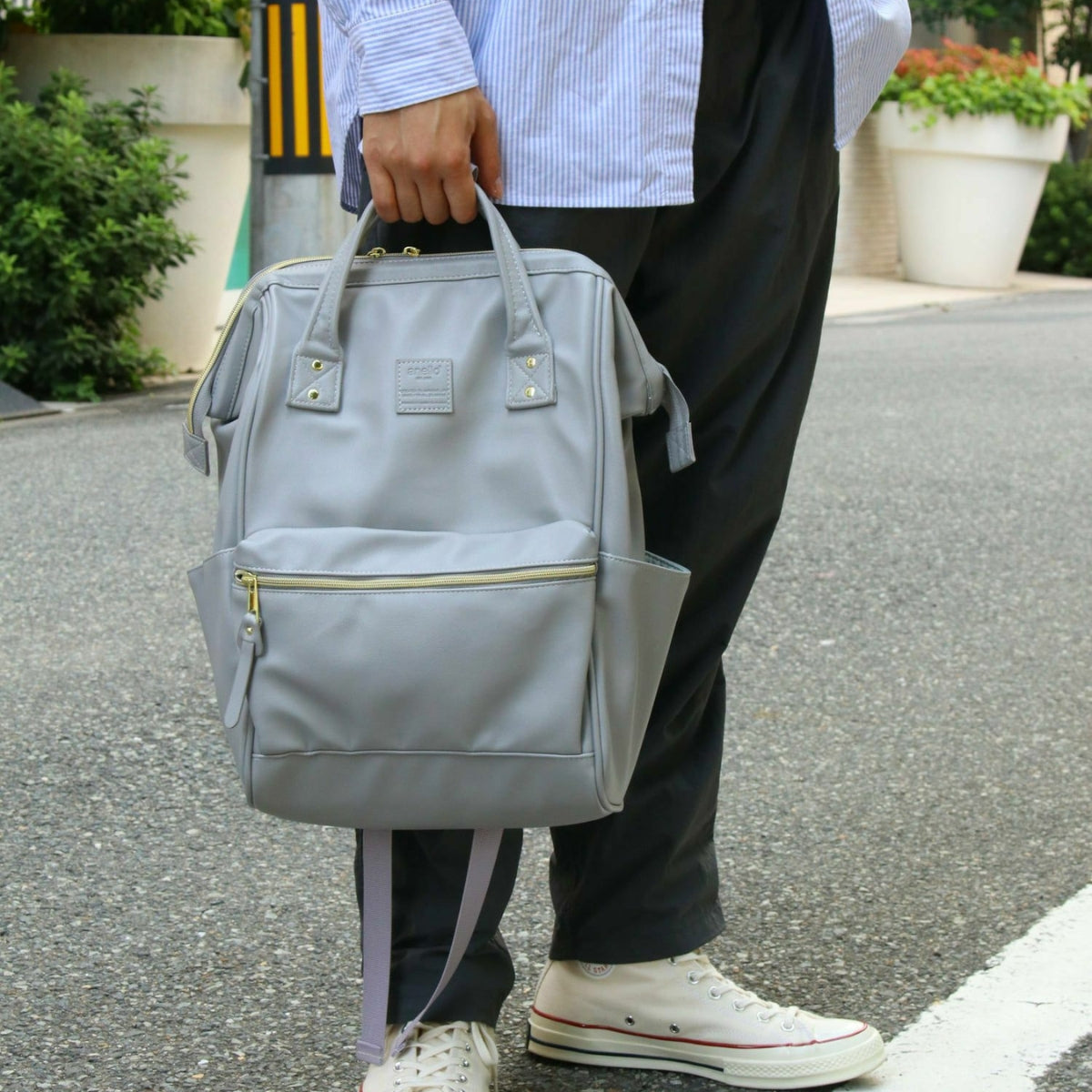 anello backpack leather Retro M Camel 3771 anello Anello Leather Backpack Pink Anello