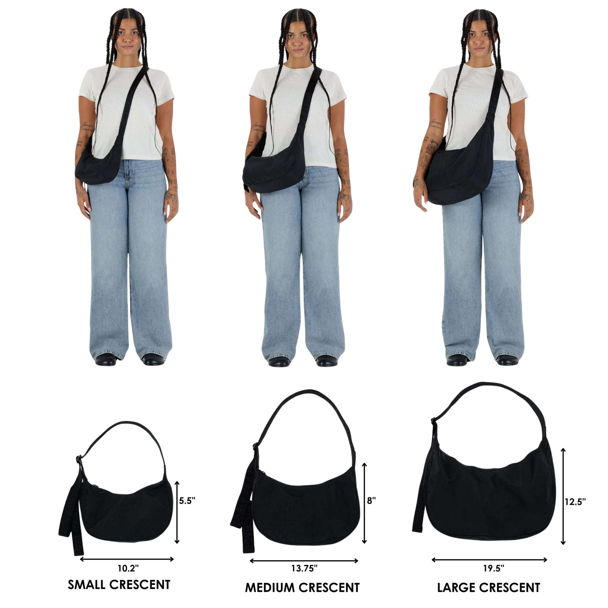 Baggu Small Denim Crescent Bag