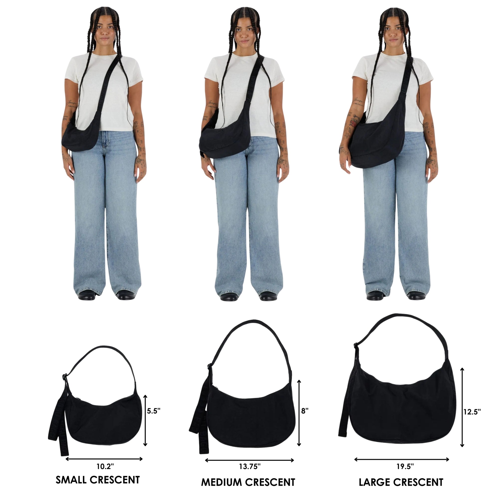 Baggu Grand sac en forme de croissant en nylon