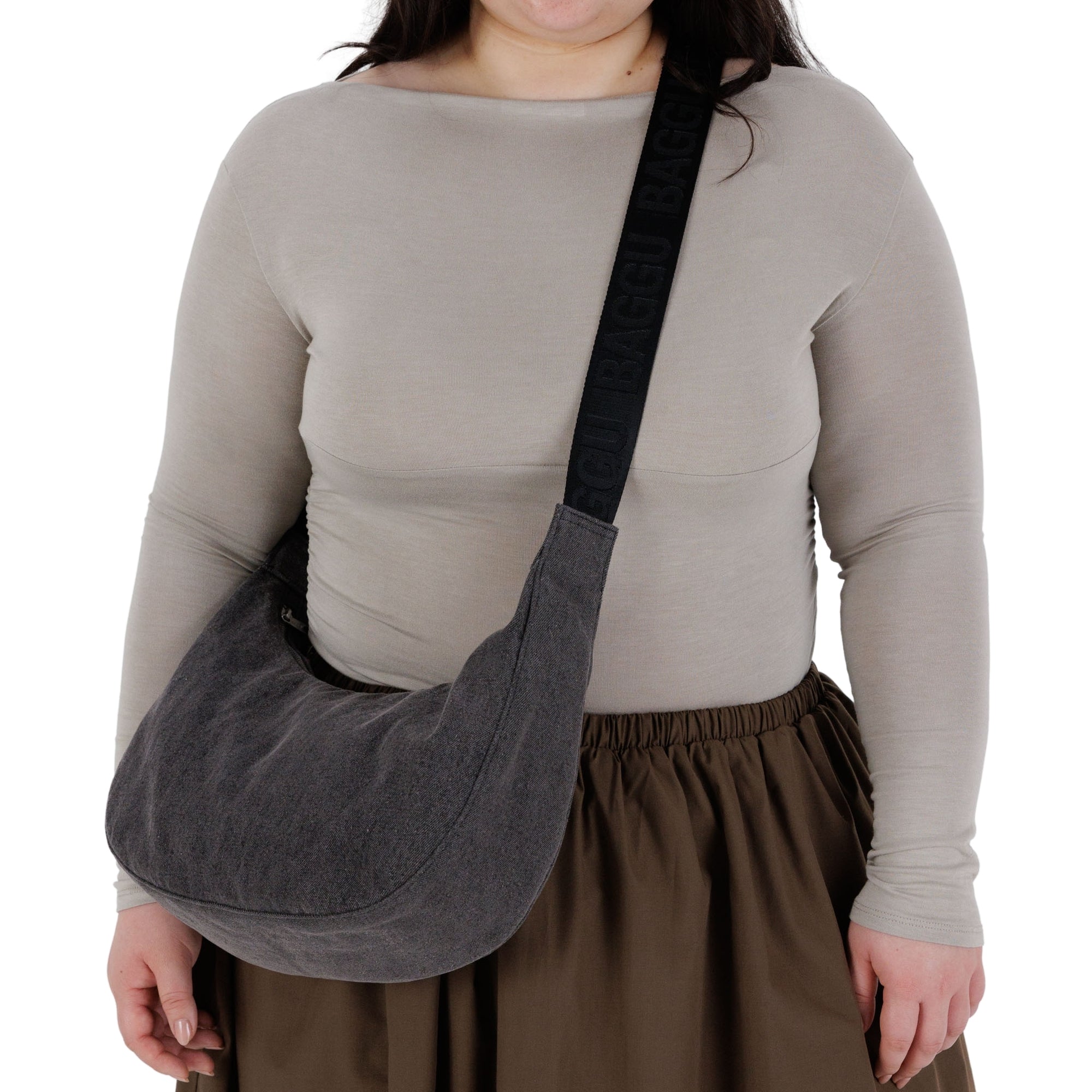 Baggu Medium Denim Crescent Bag