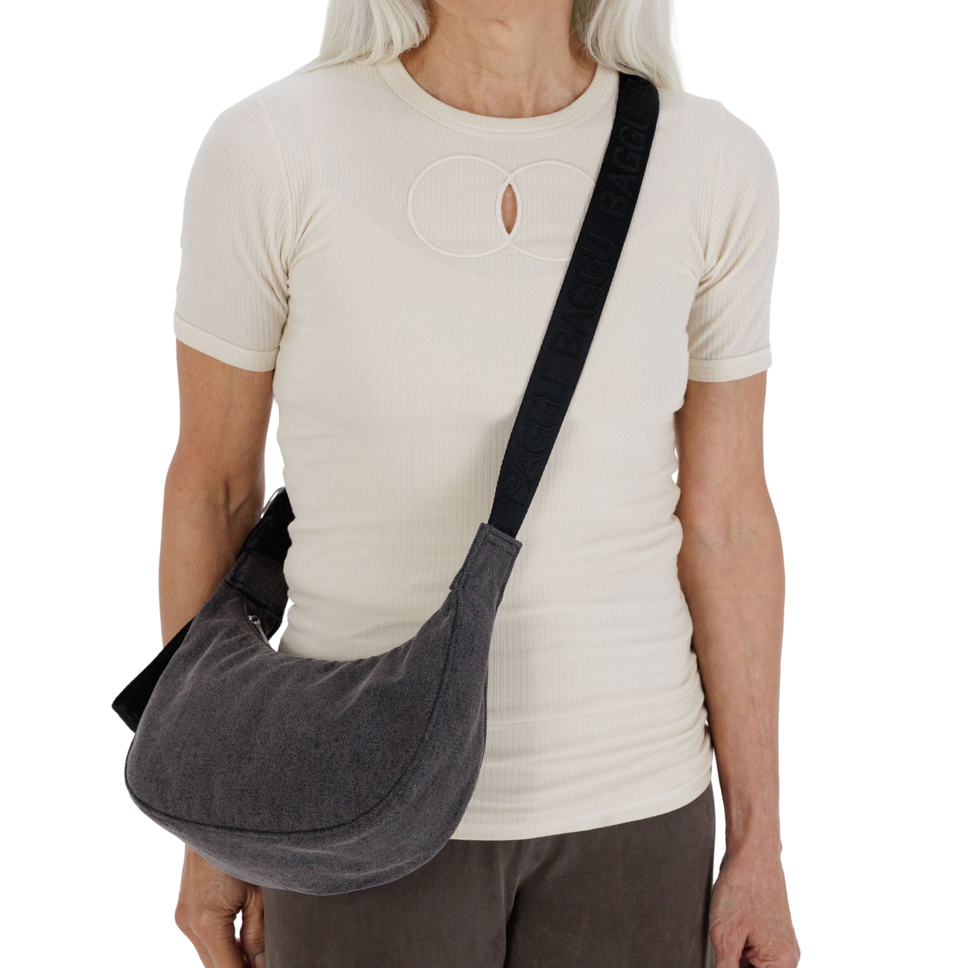 Baggu Small Denim Crescent Bag