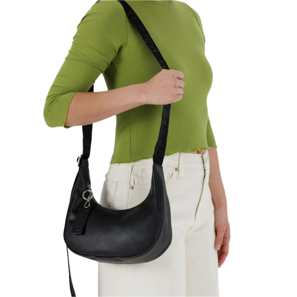 Baggu Small Recycled Leather Crescent Bag