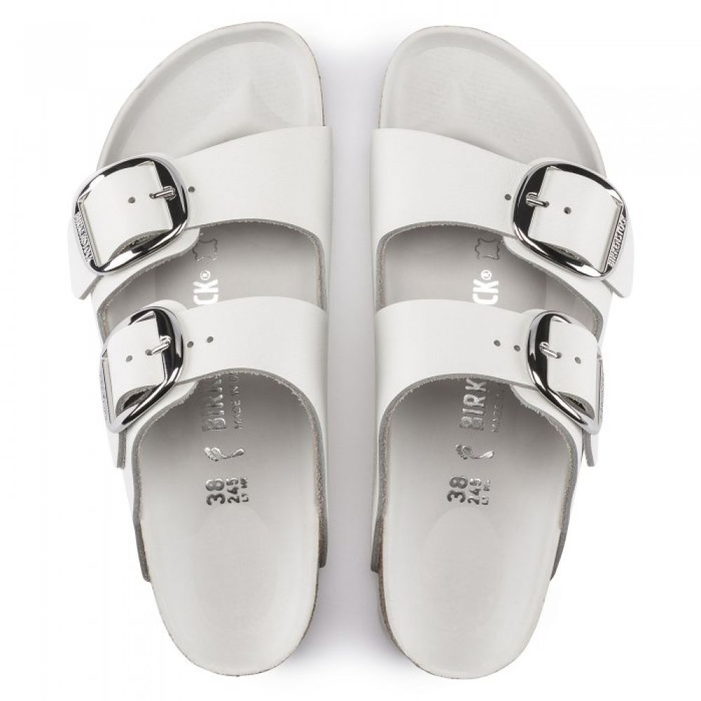 Birkenstock Women's Arizona Big Buckle Leather in White (Narrow Width)