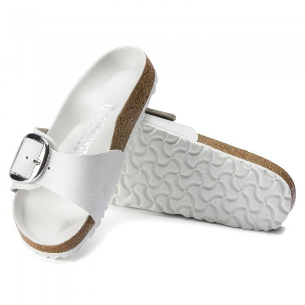 Birkenstock Women's Madrid Big Buckle Leather in White (Narrow Width)