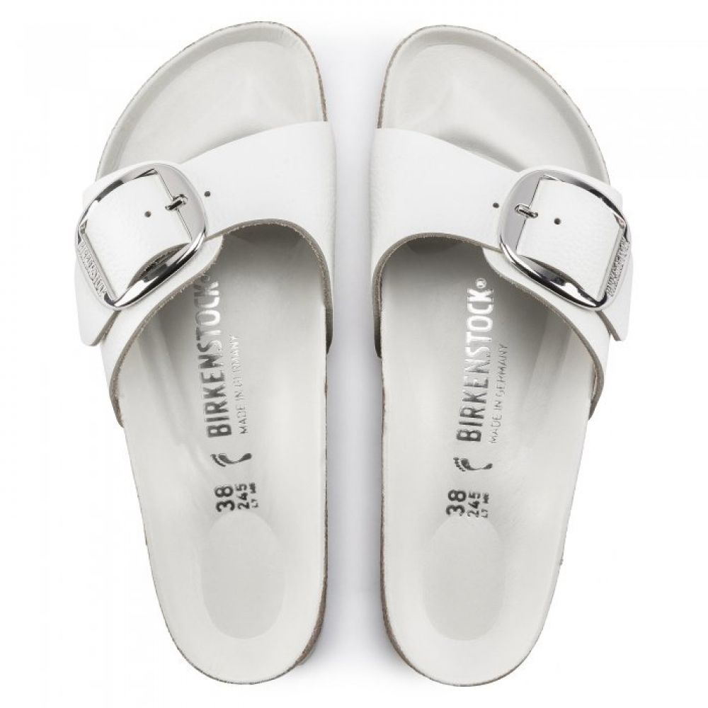 Birkenstock Women's Madrid Big Buckle Leather in White (Narrow Width)