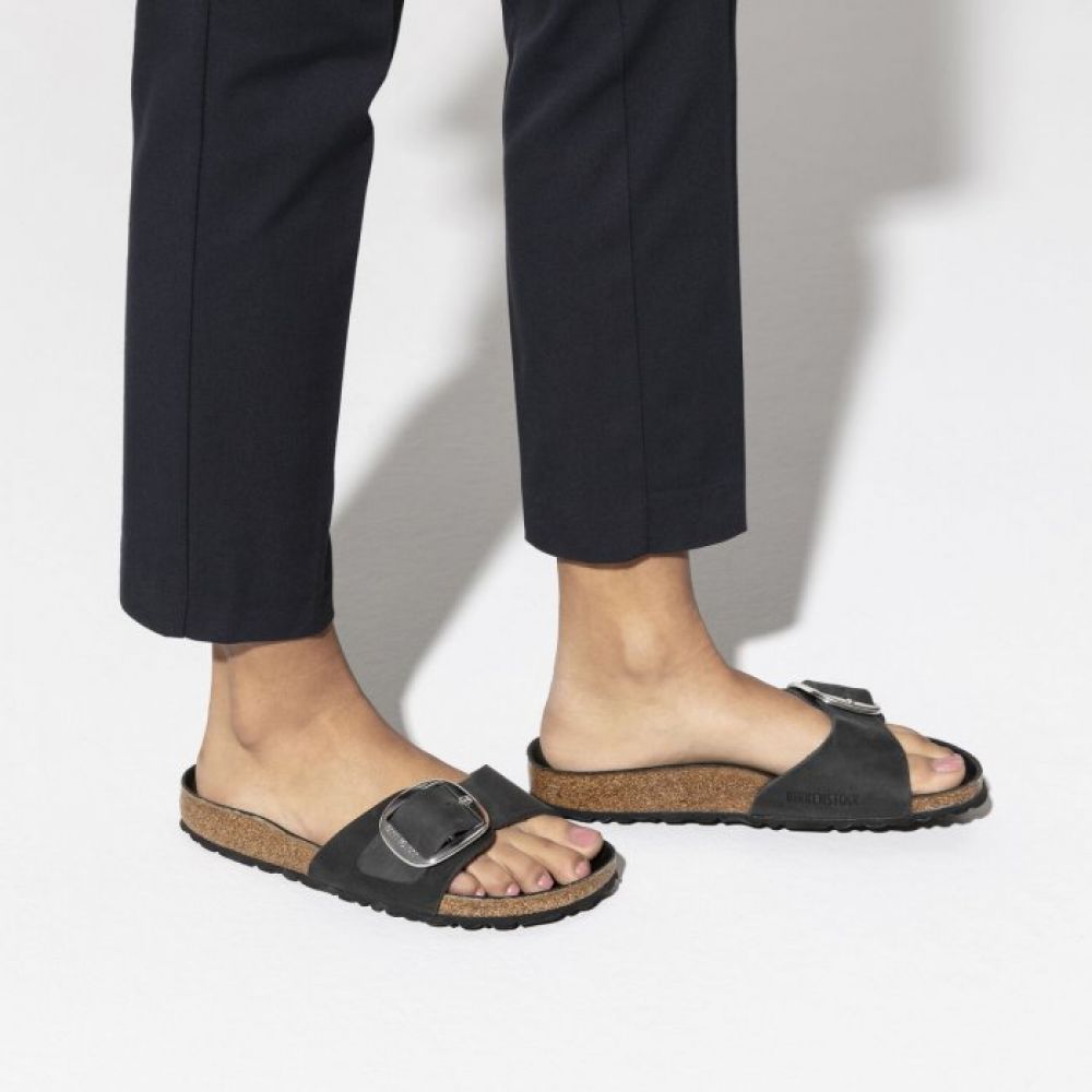 Birkenstock Madrid Big Buckle Cuir huilé pour femme (largeur étroite) 