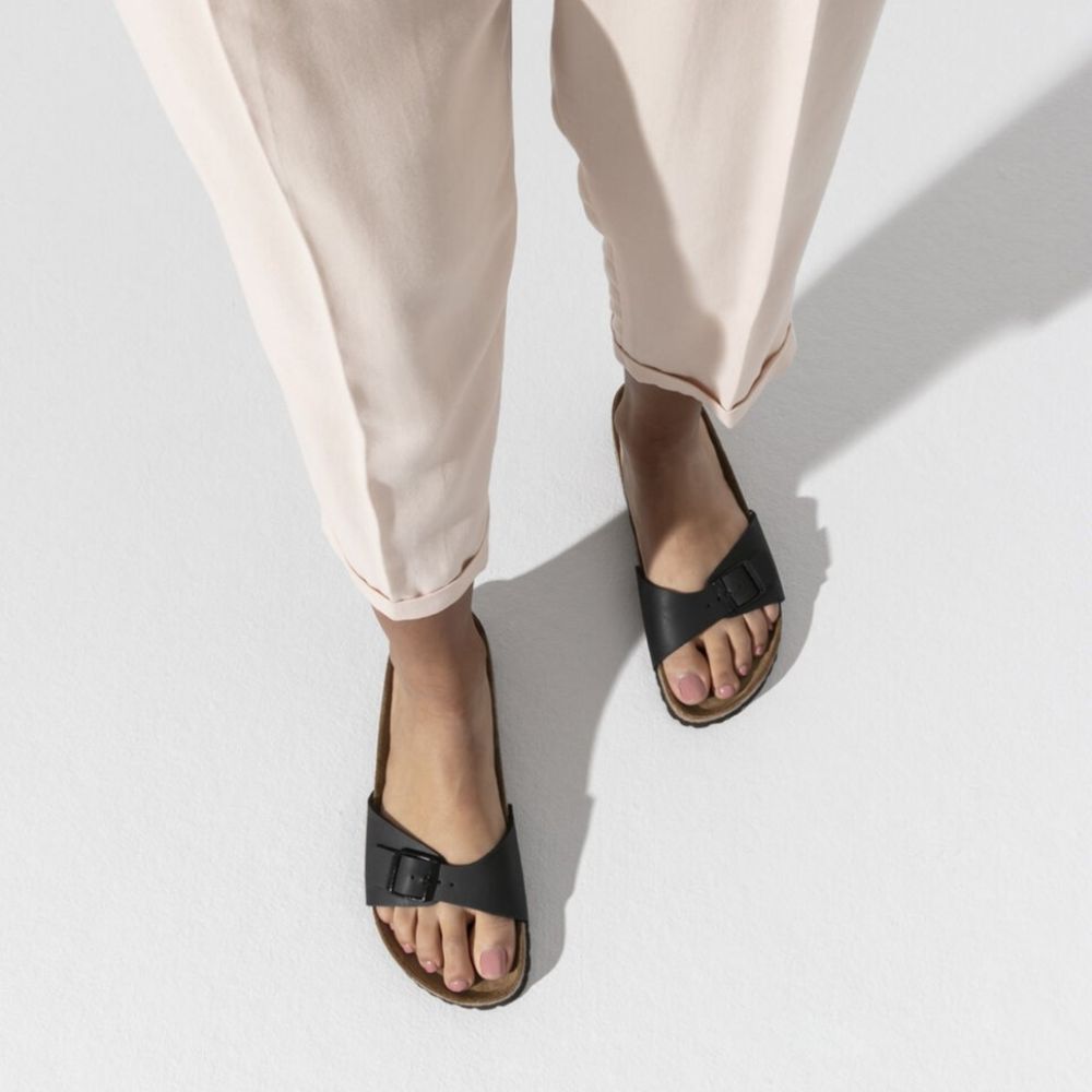 Birkenstock Women's Madrid Birko-Flor in Black (Narrow Width)