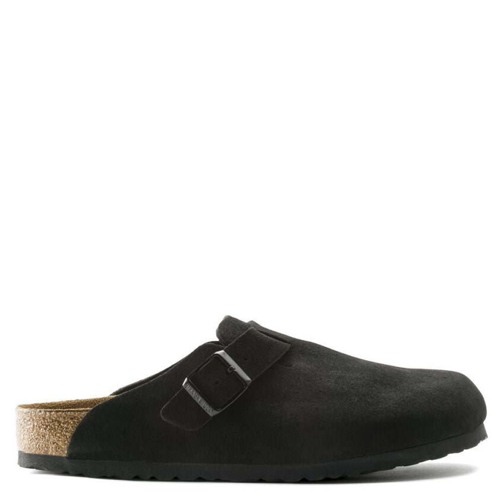 Birkenstock Women's Boston Softbed Suede Leather in Black (Narrow Width)