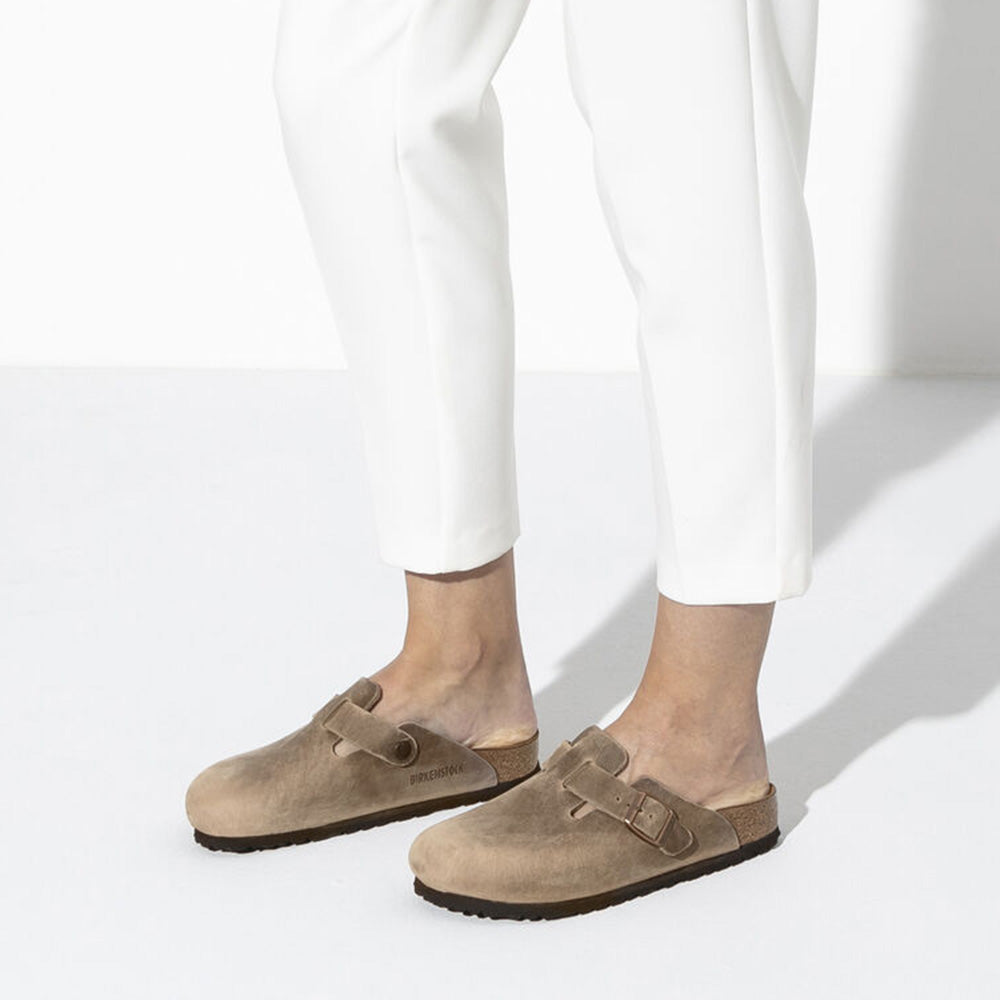 Birkenstock Women's Boston Oiled Leather in Tobacco Brown (Narrow Width)