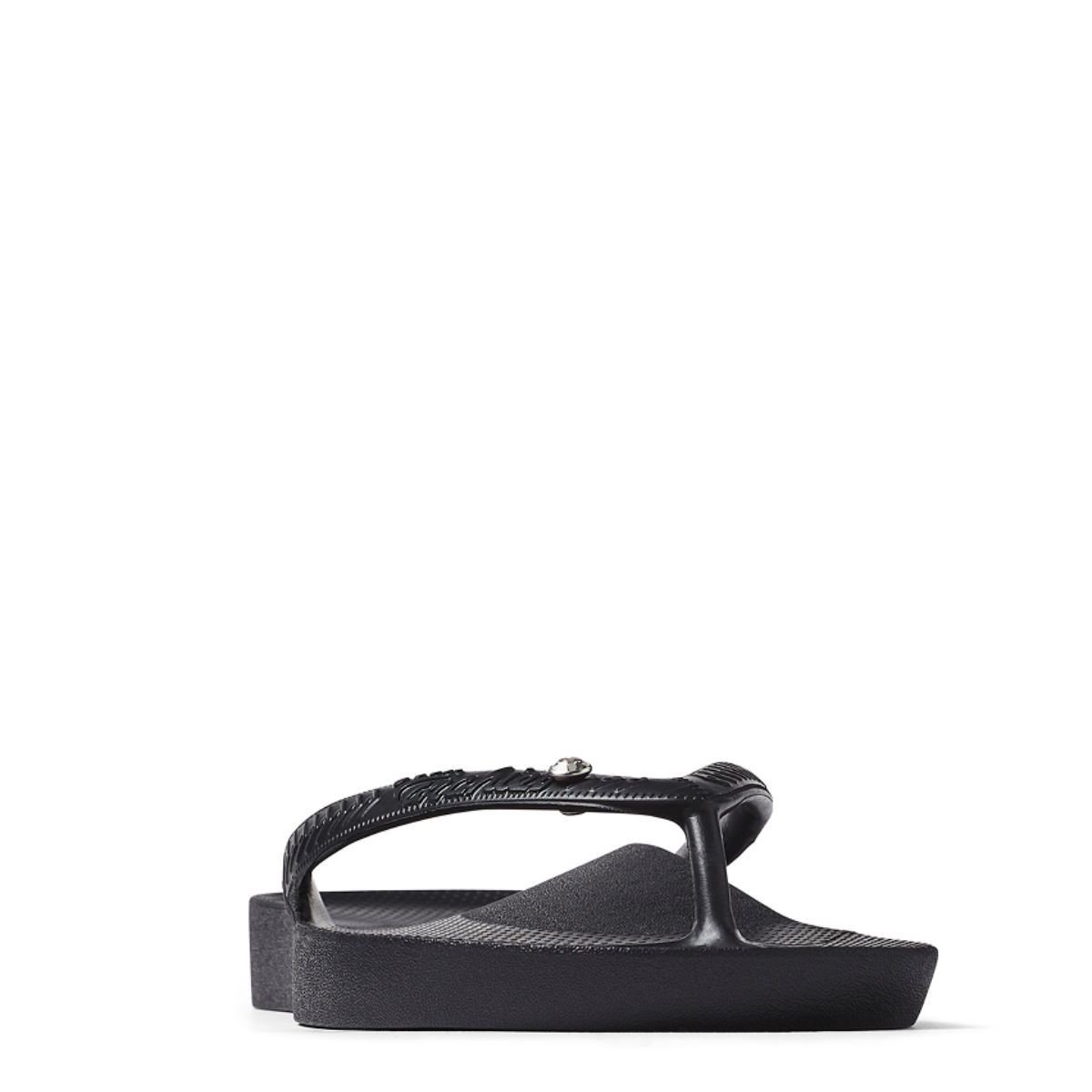 Archies Women's Crystal Arch Support Flip Flops in Black