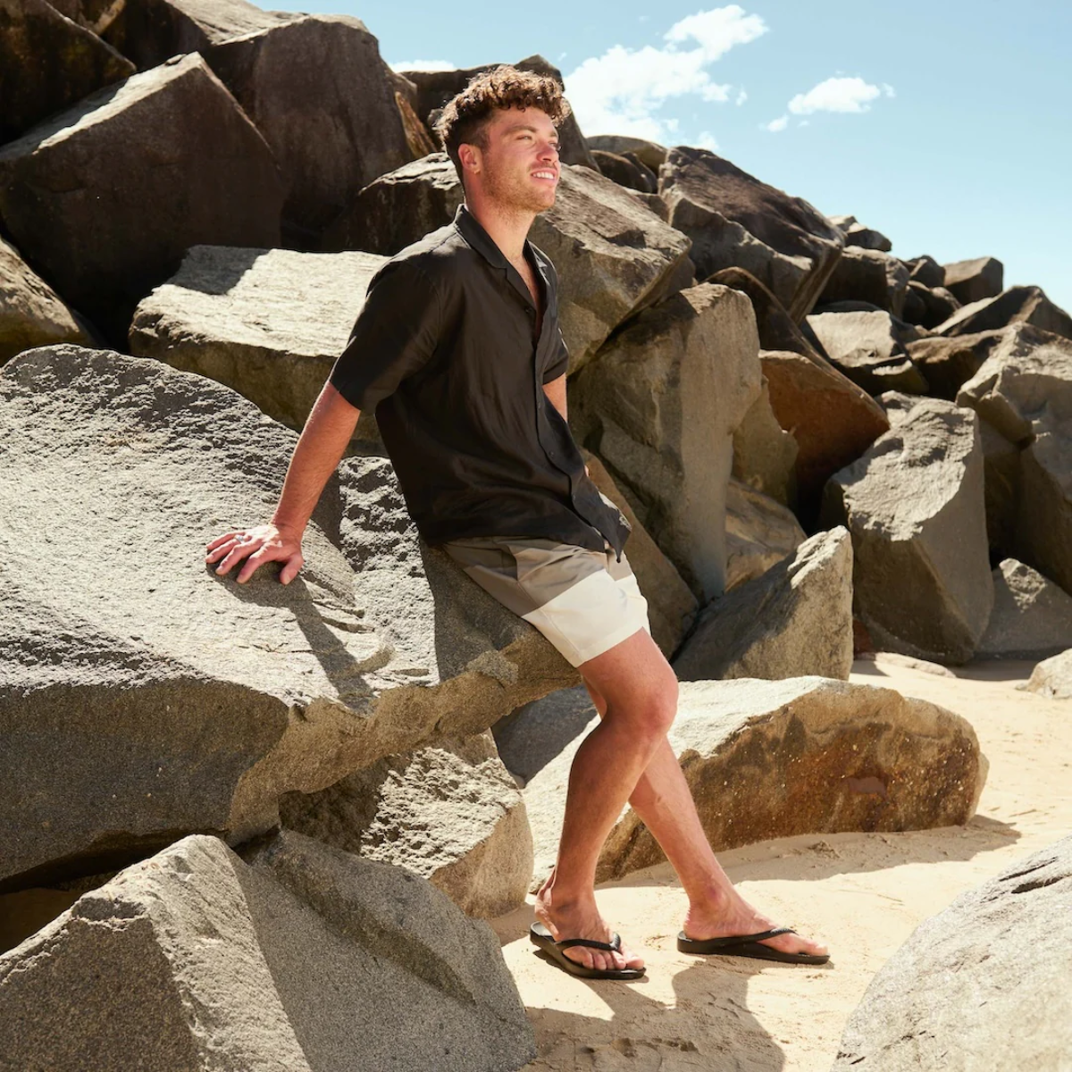 Archies Arch Support Flip Flops in Black
