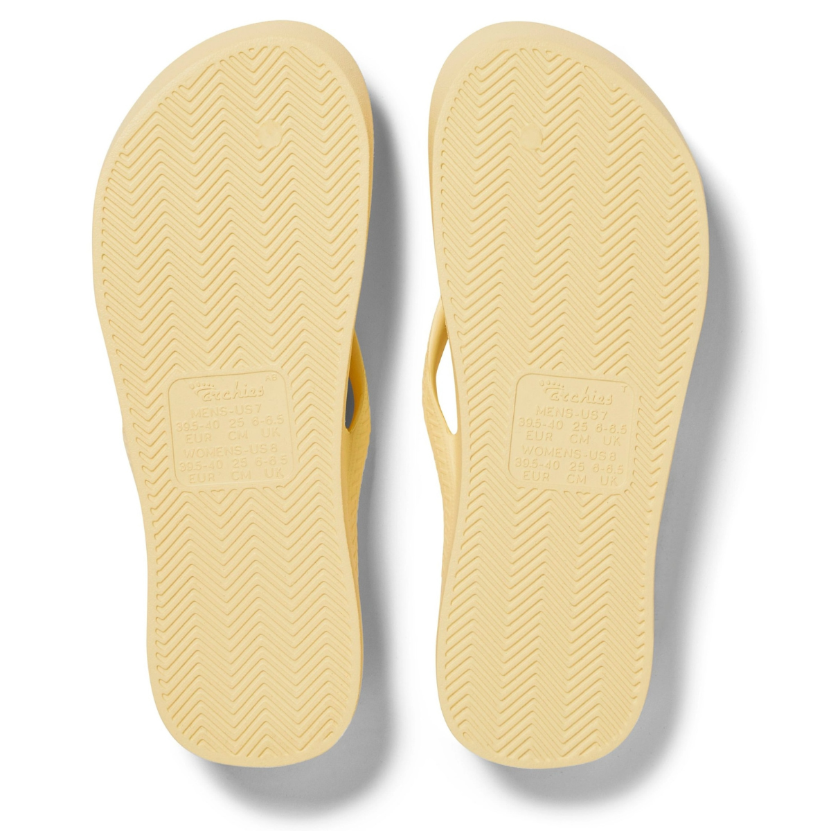 Archies Women's Arch Support Flip Flops in Lemon