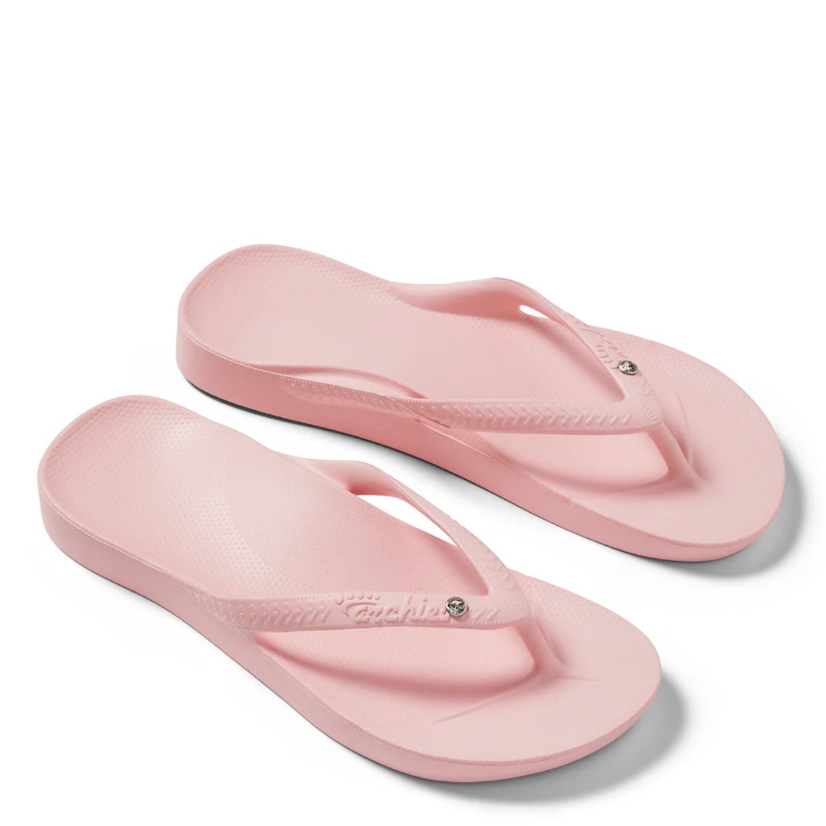 Archies Women's Crystal Arch Support Flip Flops in Pink