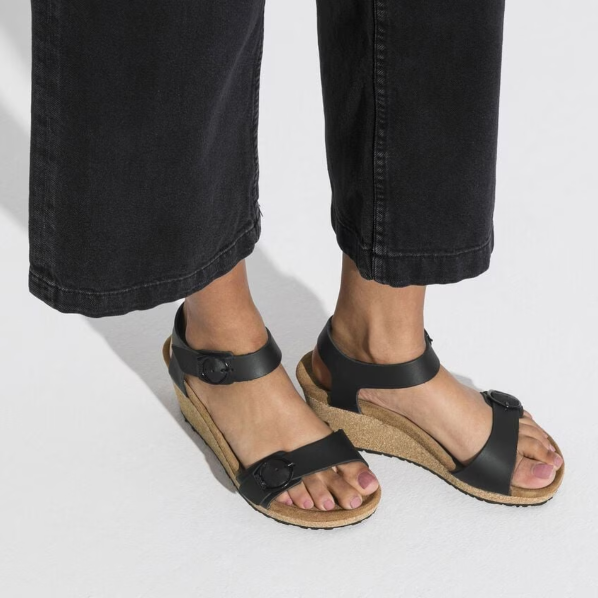 Birkenstock Women's Soley Leather in Black (Narrow Width)