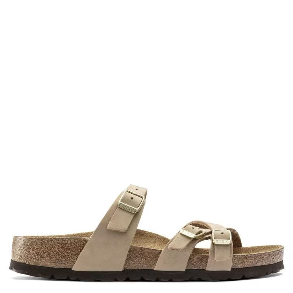 Birkenstock Women's Franca Nubuck Leather Soft Footbed in Sandcastle