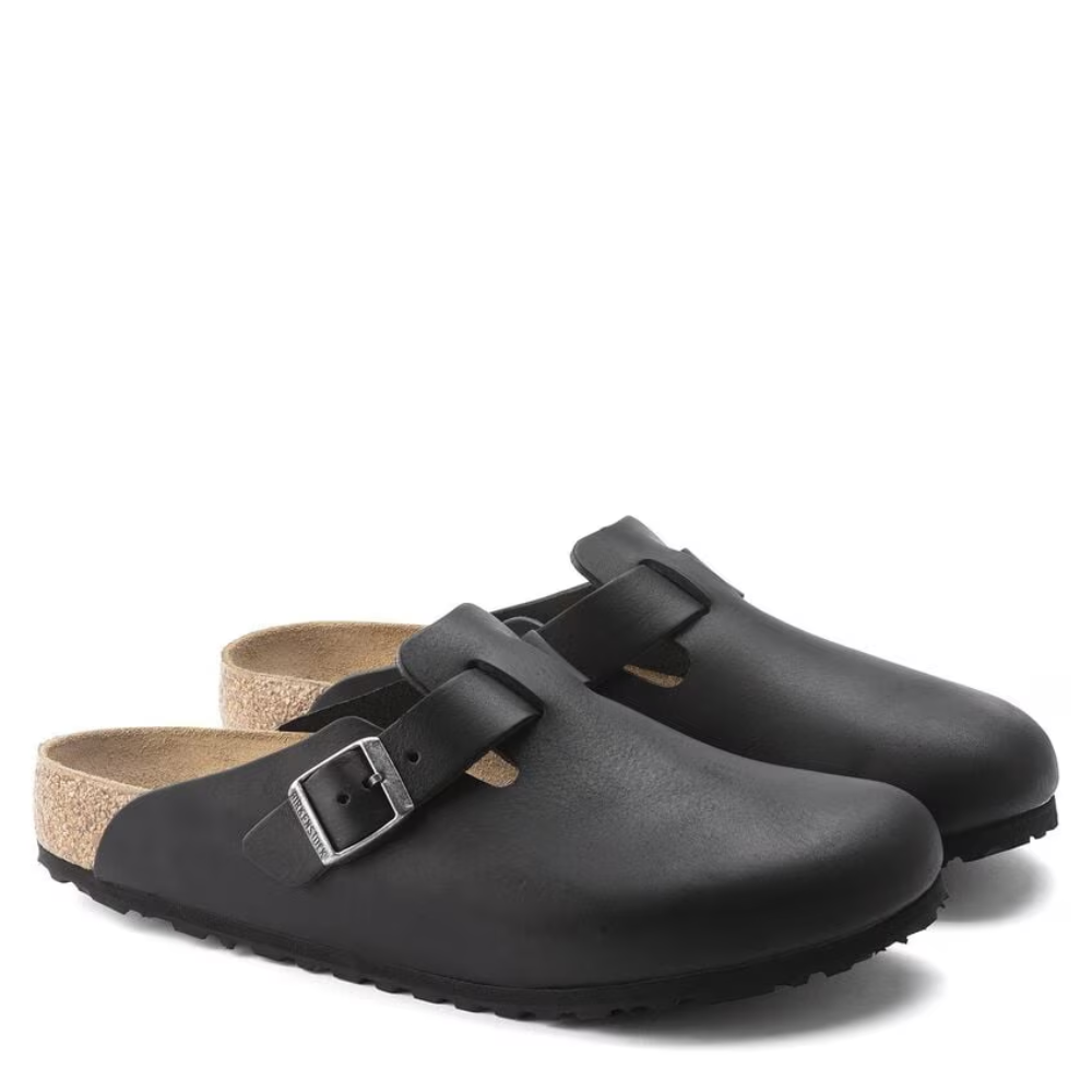 Birkenstock Men's Boston Grip Leather in Vintage Wood Black