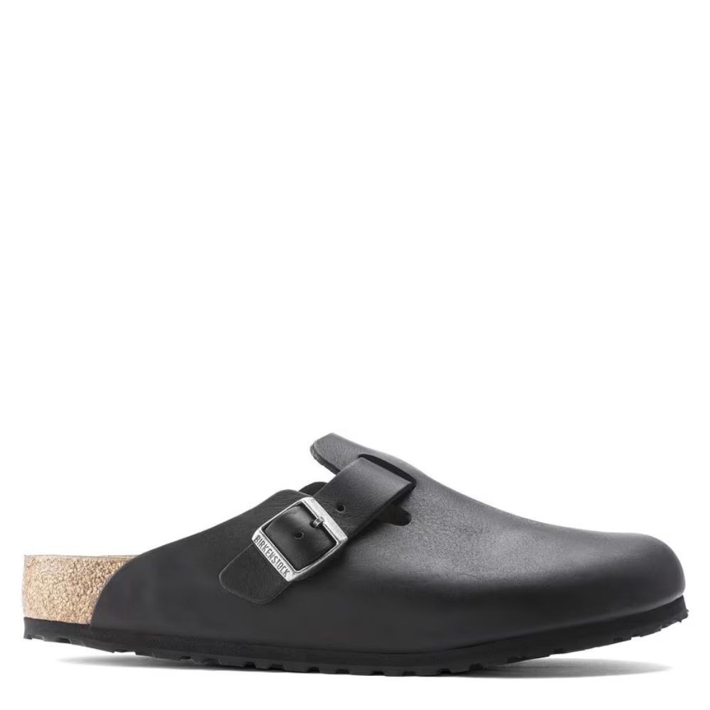 Birkenstock Men's Boston Grip Leather in Vintage Wood Black