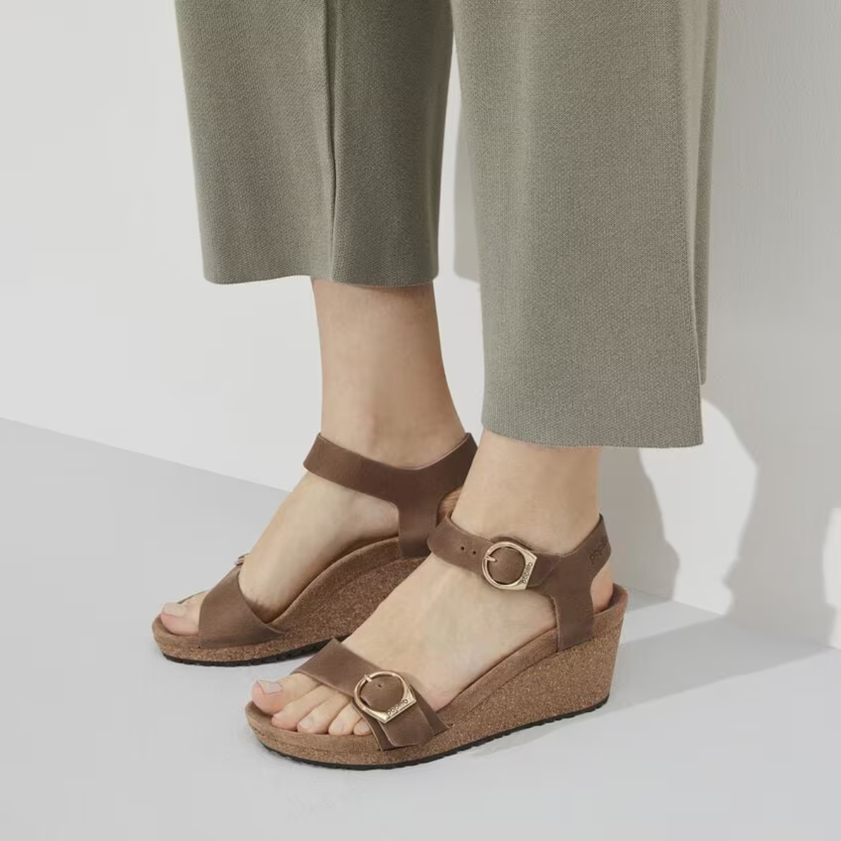 Birkenstock Women's Soley Ring-Buckle Oiled Leather in Cognac (Narrow Width)