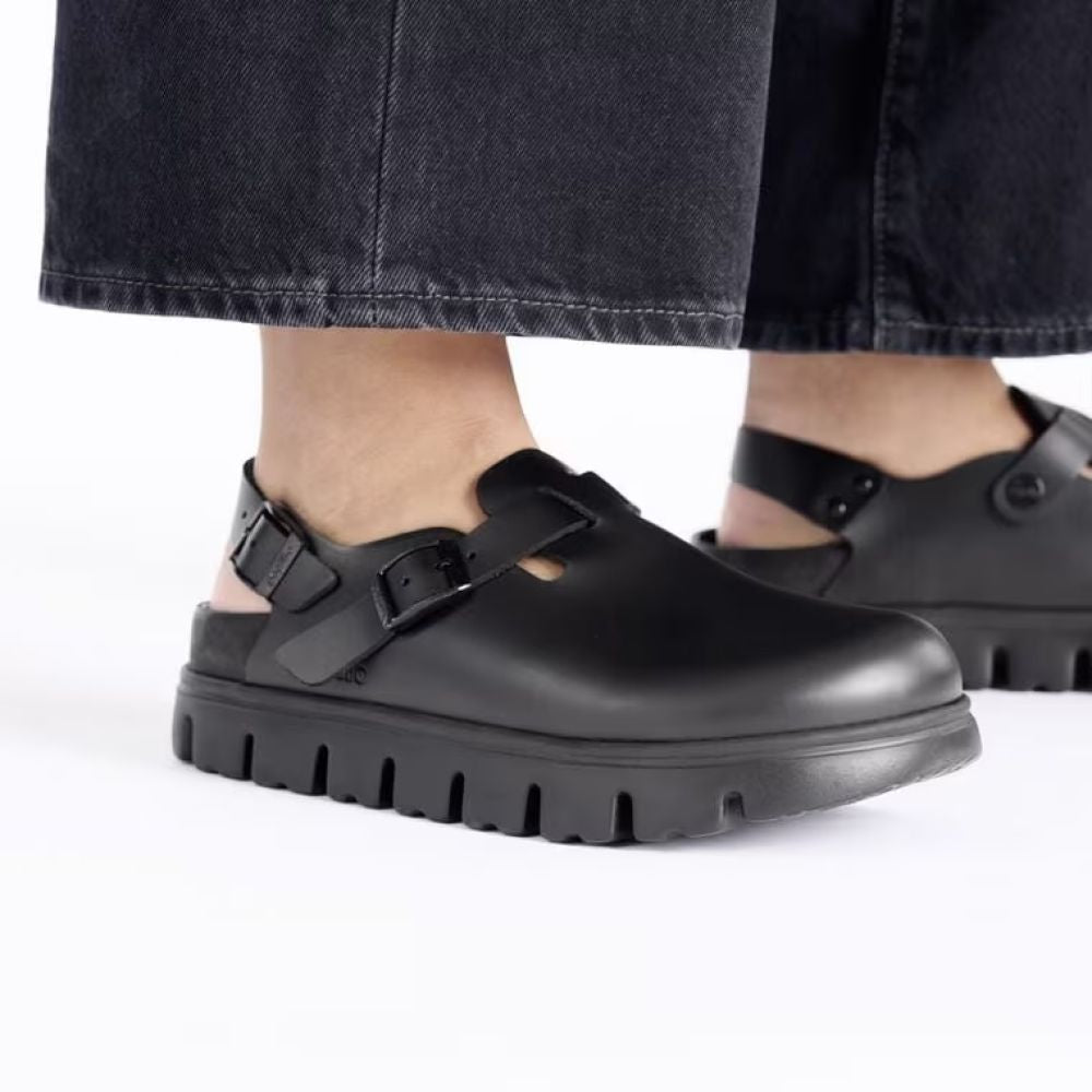 Birkenstock Women's Tokio Chunky Leather in Black (Narrow Width)