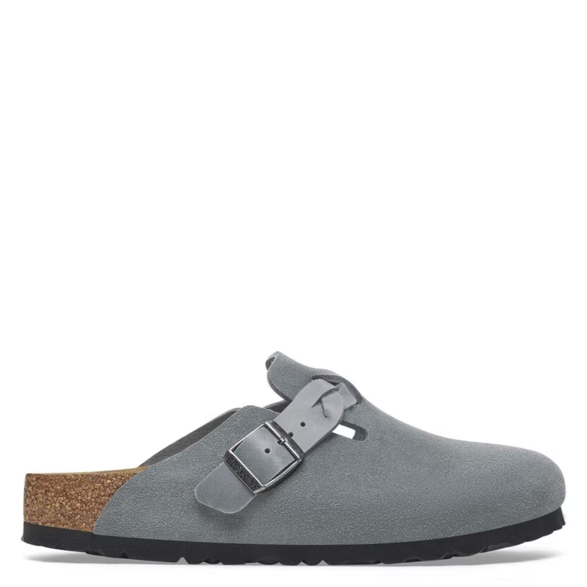 Birkenstock Women's Boston Braided Suede Leather in Basalt Gray