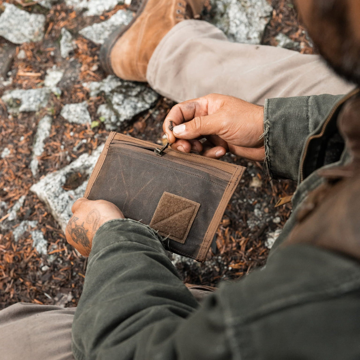 Evergoods Civic Flat Pouch - Waxed Tan