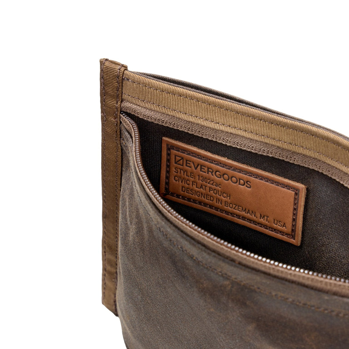 Evergoods Civic Flat Pouch - Waxed Tan
