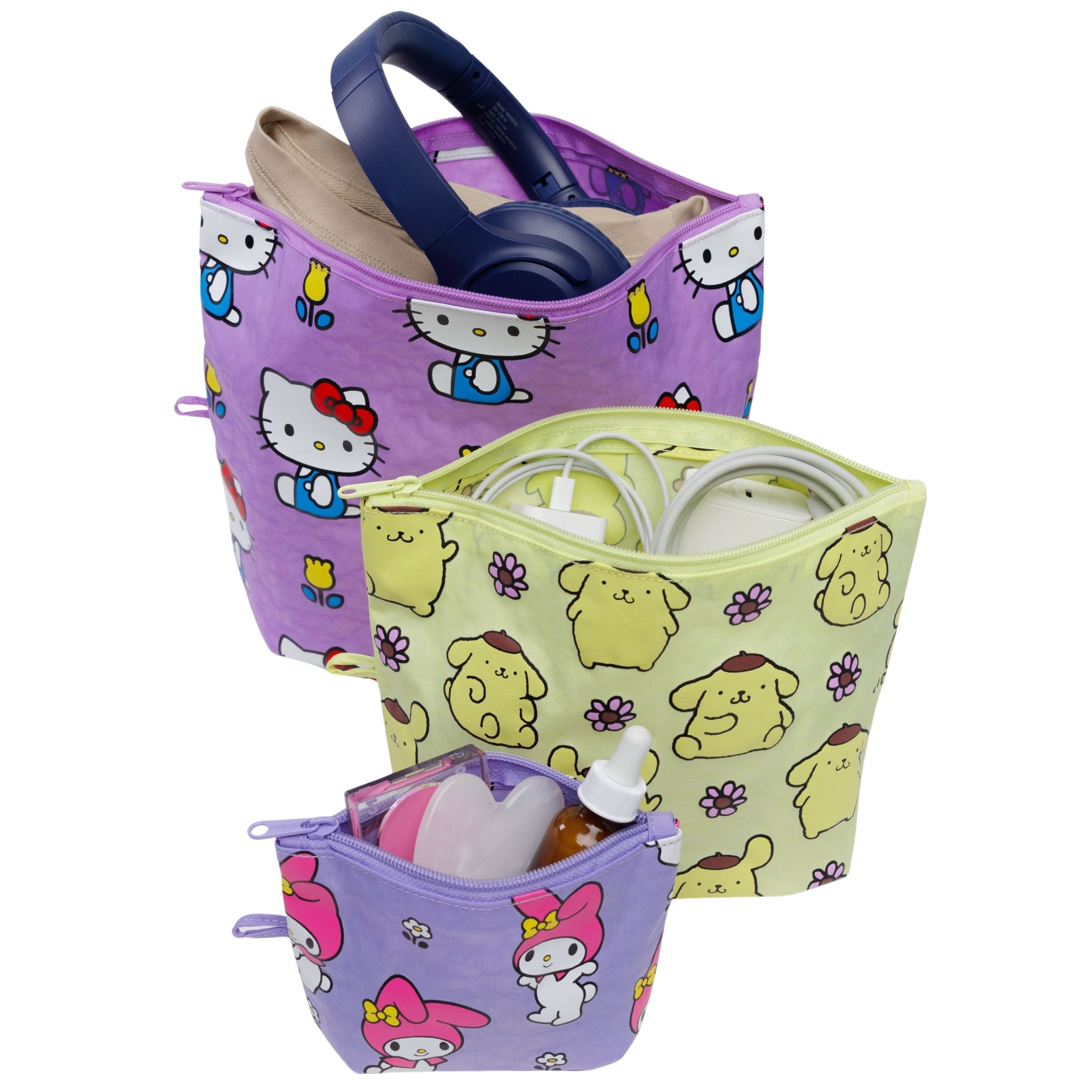 Baggu Go Pouch Set in Hello Kitty and Friends Florals – Te Koop