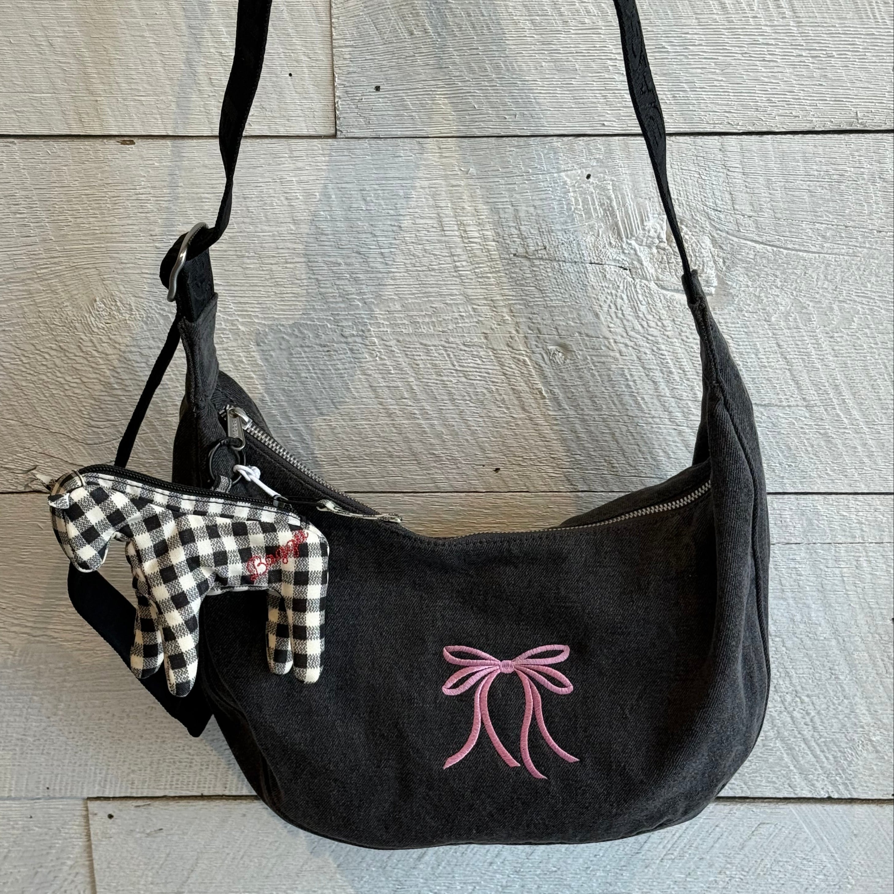 Baggu Medium Denim Crescent Bag Custom