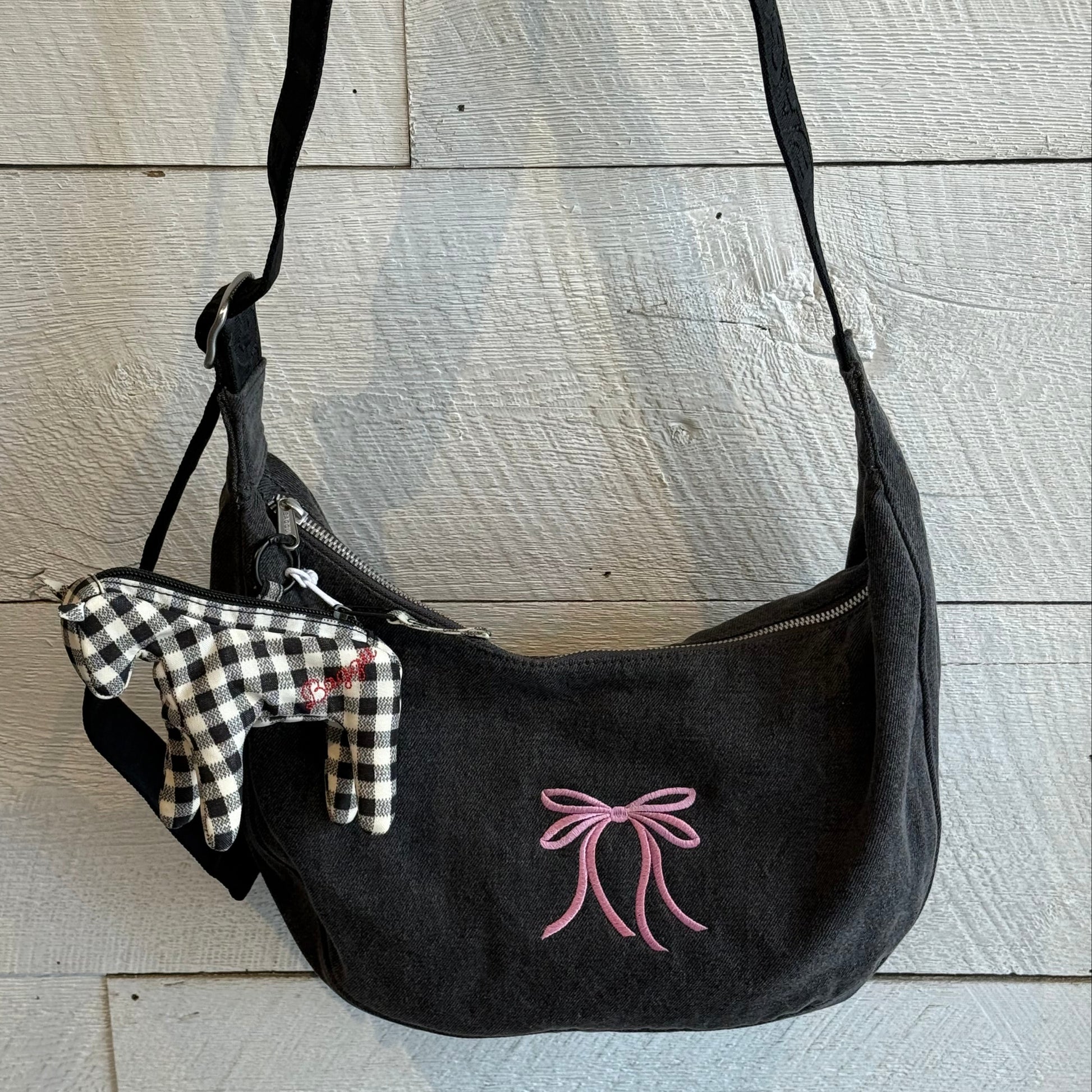 Baggu Medium Denim Crescent Bag Custom
