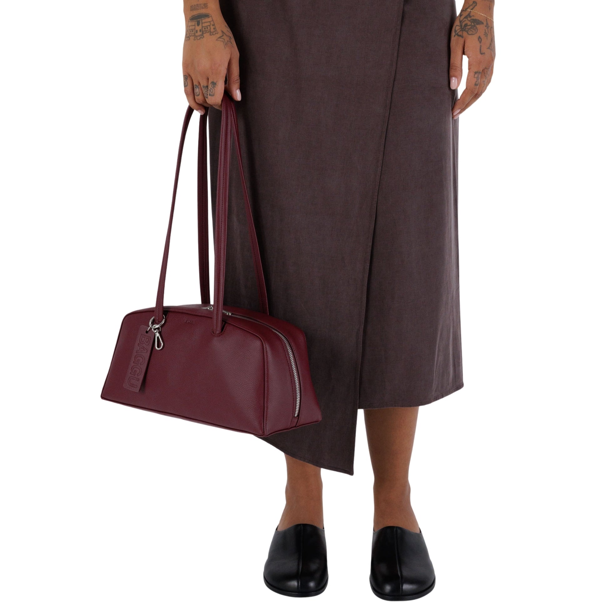Baggu Recycled Leather Bowler Bag