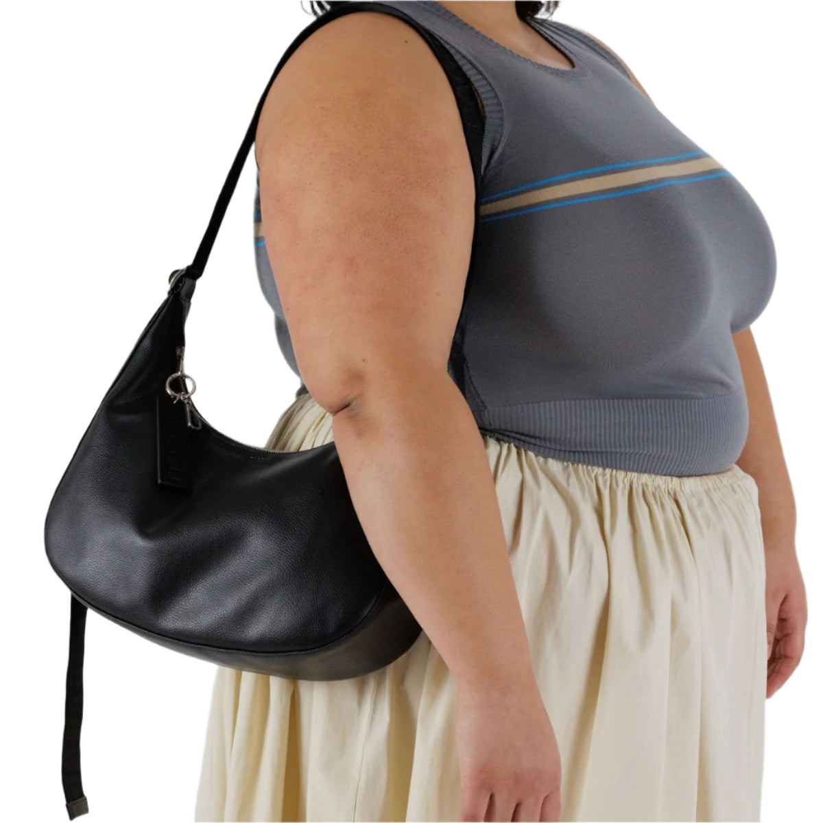 Baggu Medium Recycled Leather Crescent Bag1