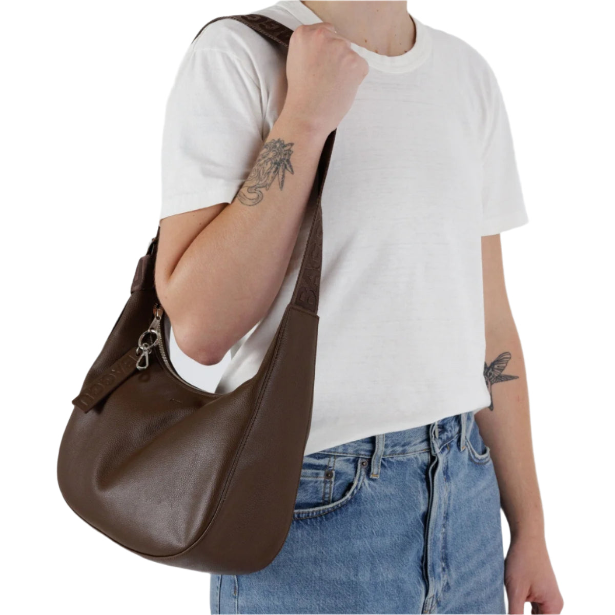 Baggu Medium Recycled Leather Crescent Bag