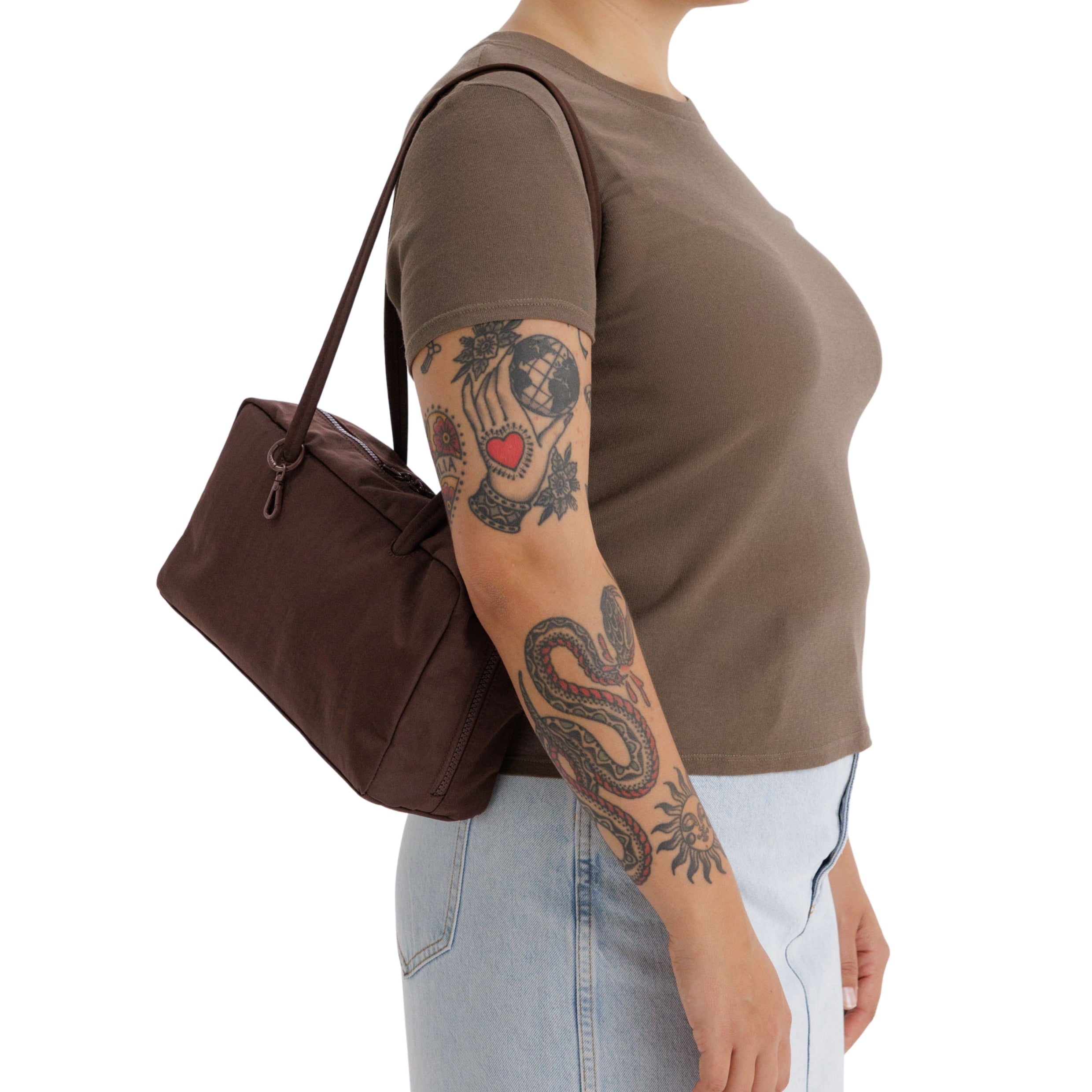 Baggu Nylon Bowler Bag in Coffee – Te Koop