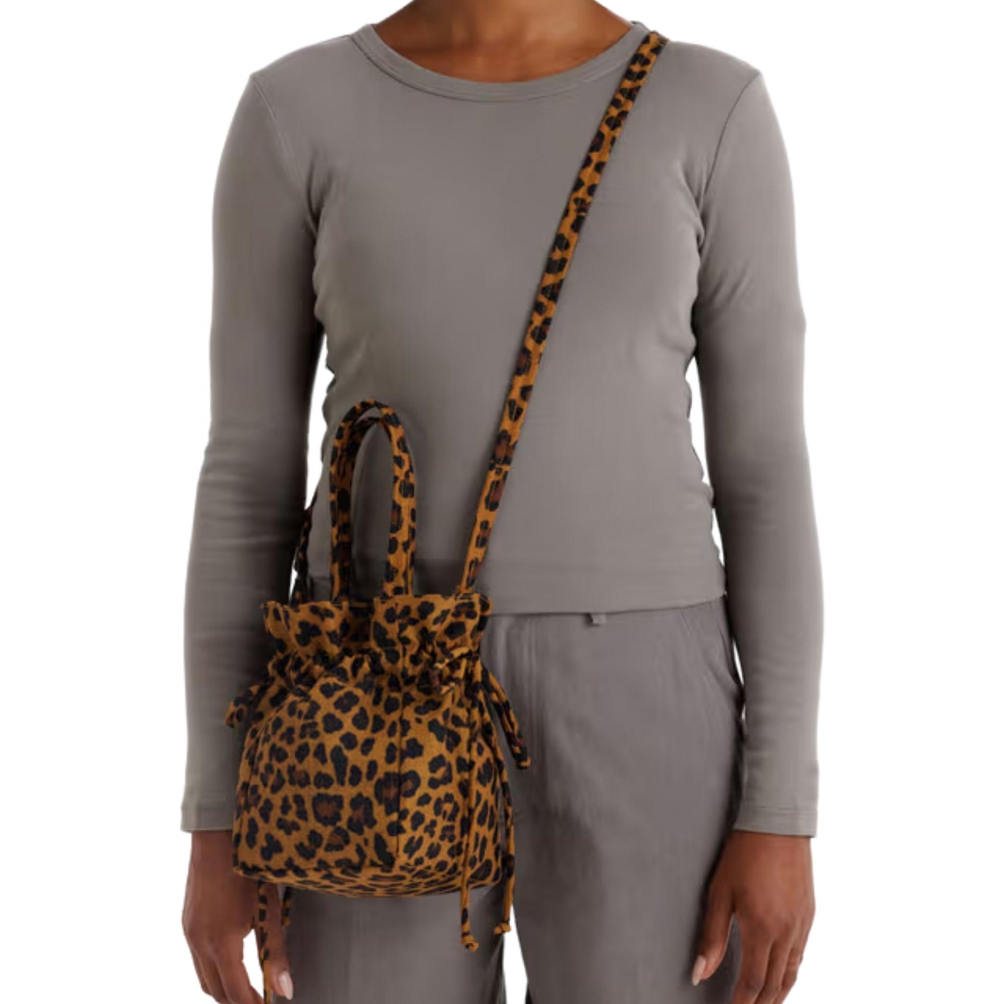 直営店限定 LEOPARD DRAWSTRING BAG Baggu Nylon Drawstring Bag in Leopard – Te Koop