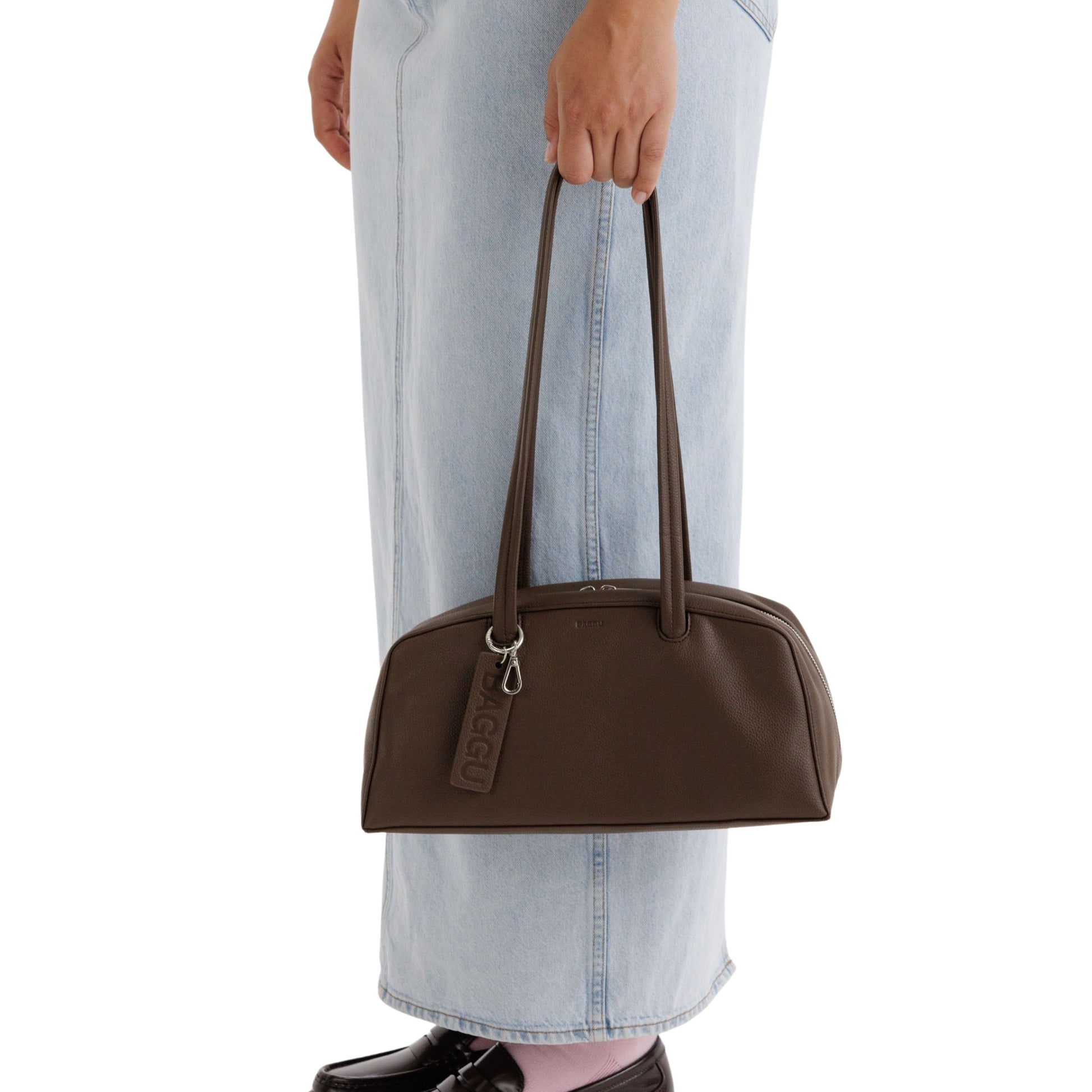 Baggu Recycled Leather Bowler Bag
