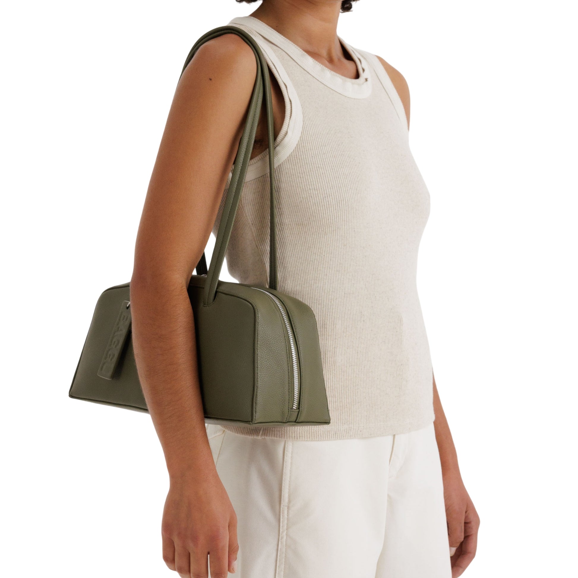 Baggu Recycled Leather Bowler Bag