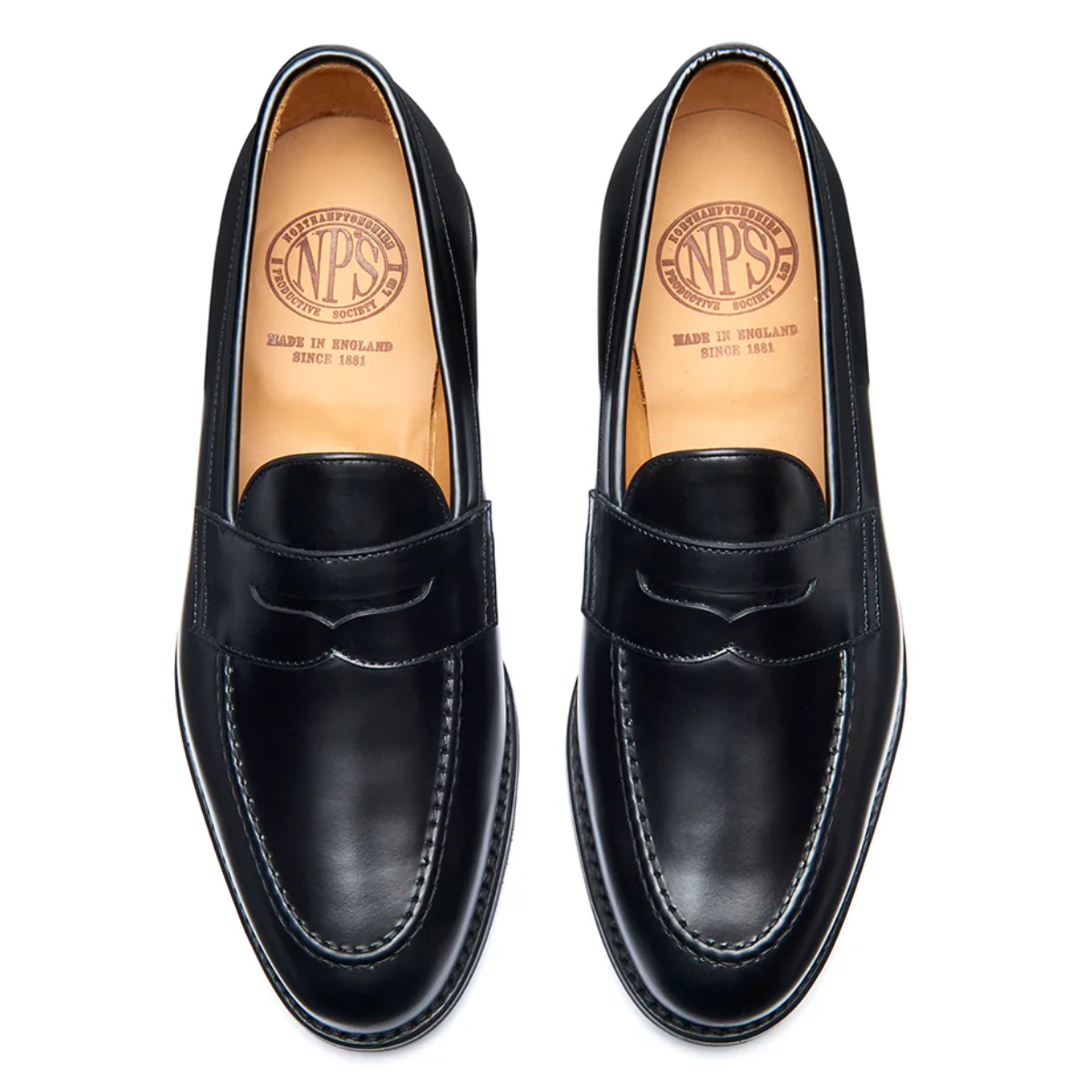 Solovair Penny Loafer in Black Hi Shine (NPS essential)