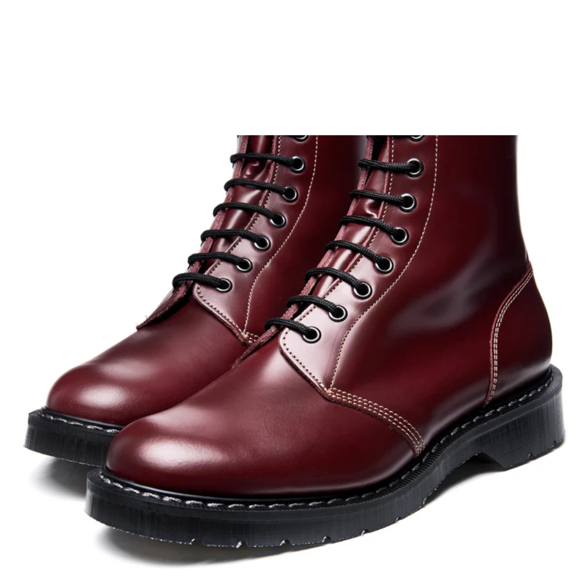 Solovair 11 Eye Astronaut Boot in Oxblood Hi-Shine