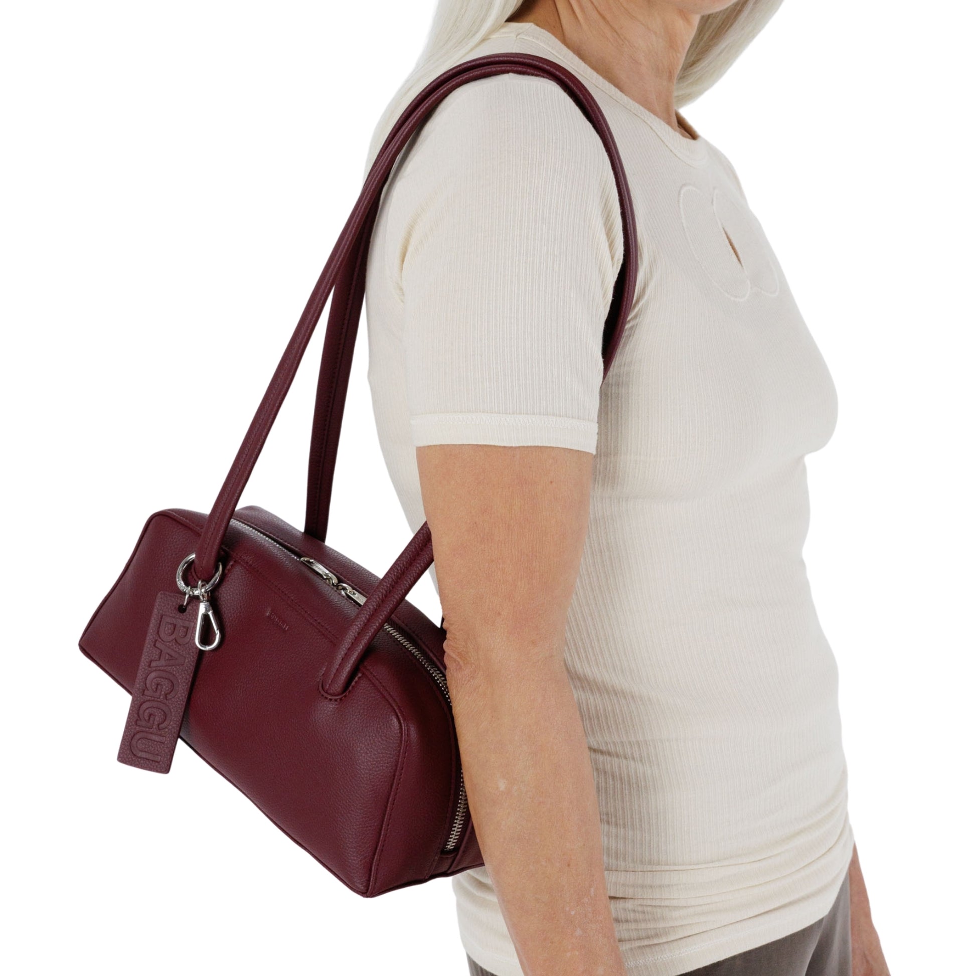 Baggu Small Recycled Leather Bowler Bag