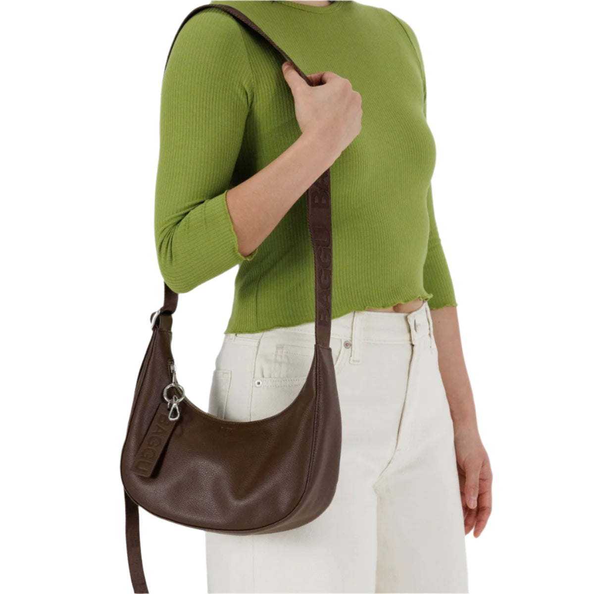 Baggu Small Recycled Leather Crescent Bag