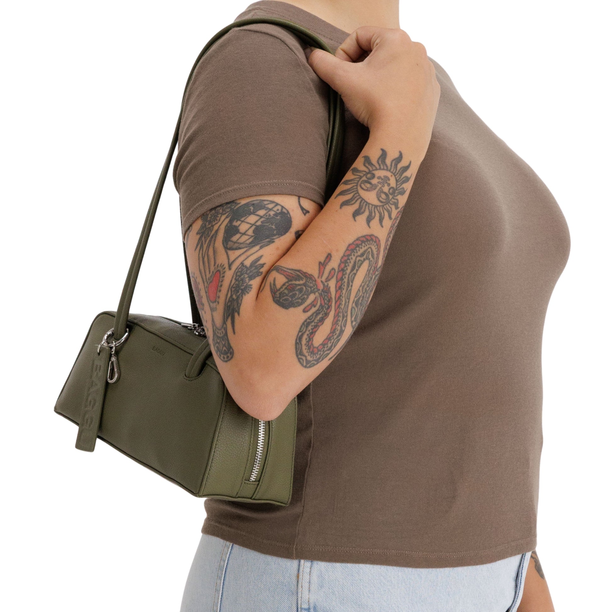 Baggu Small Recycled Leather Bowler Bag