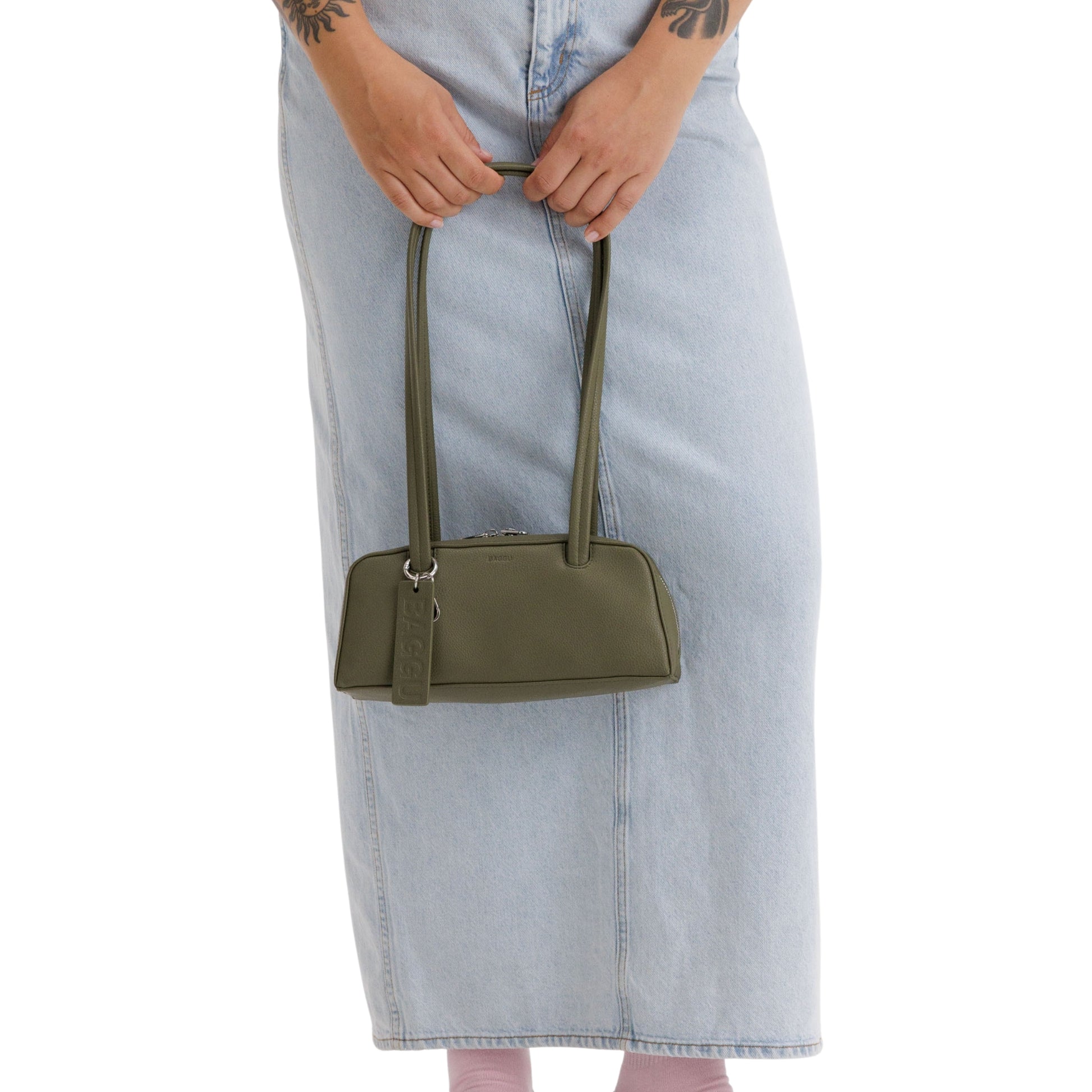 Baggu Small Recycled Leather Bowler Bag