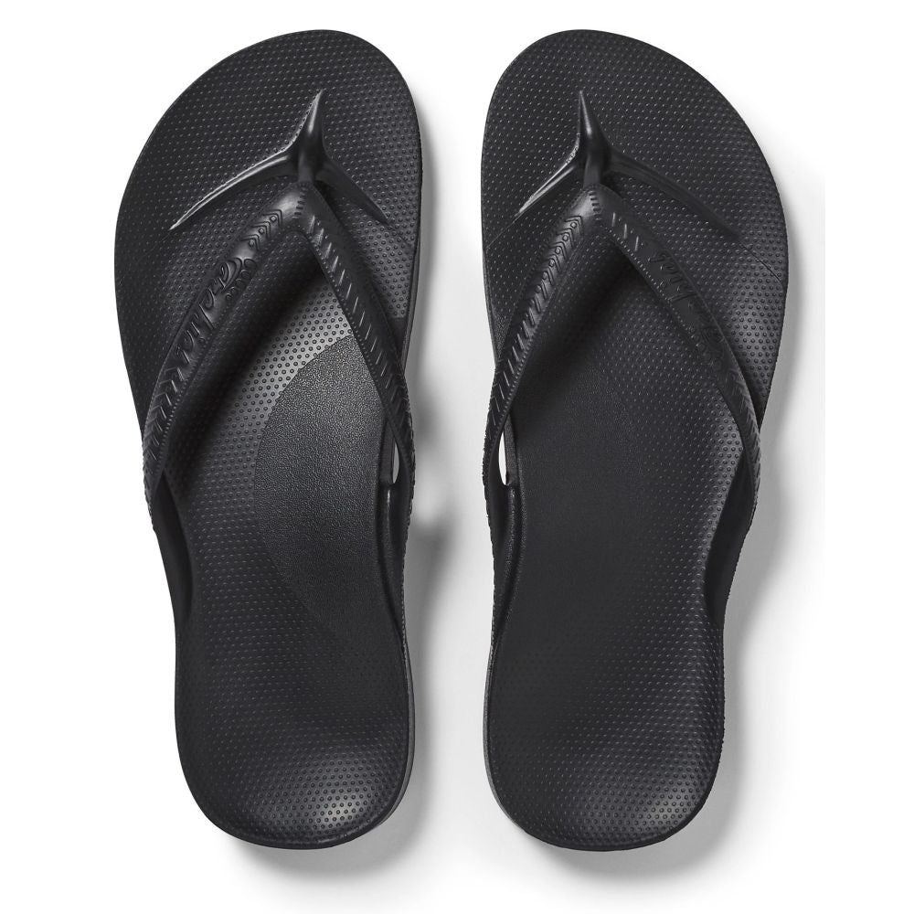 Archies Arch Support Flip Flops in Black