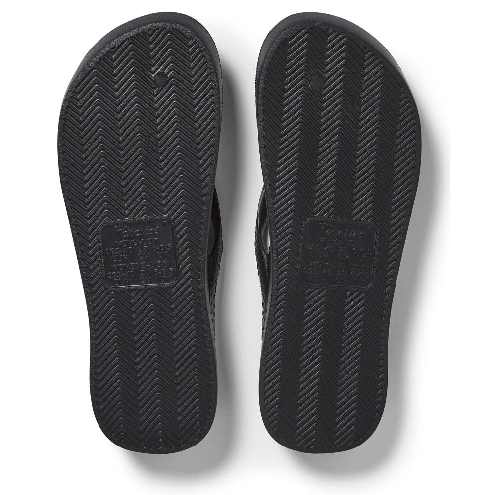 Archies Arch Support Flip Flops in Black