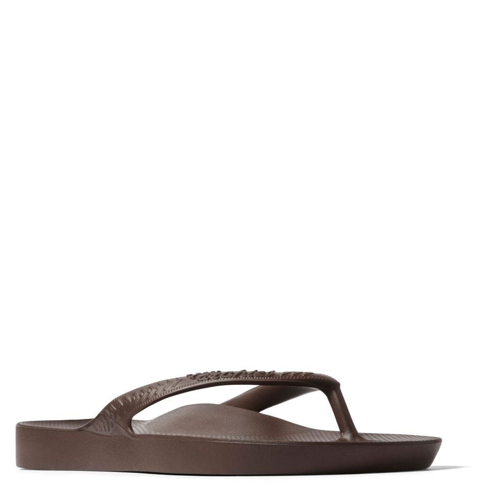 Archies Arch Support Flip Flops in Brown