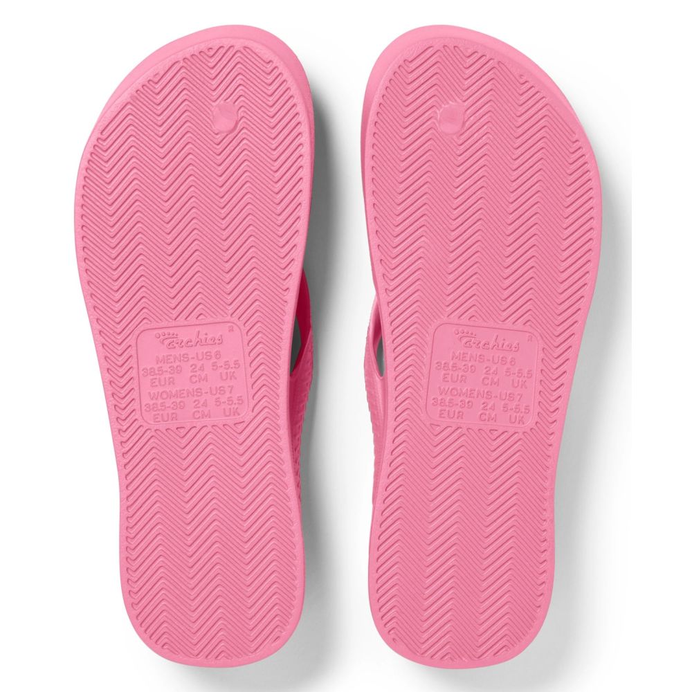 Archies Arch Support Flip Flops in Hot Pink