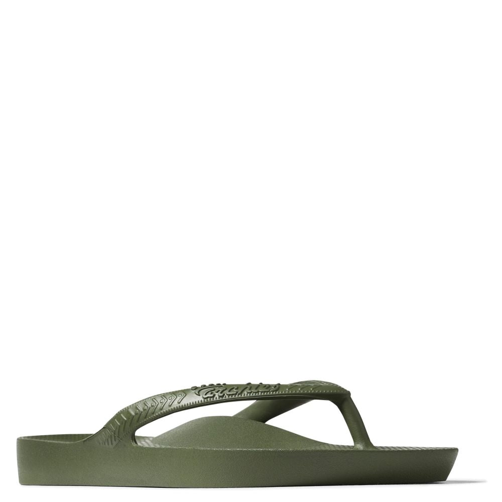 Archies Arch Support Flip Flops in Olive