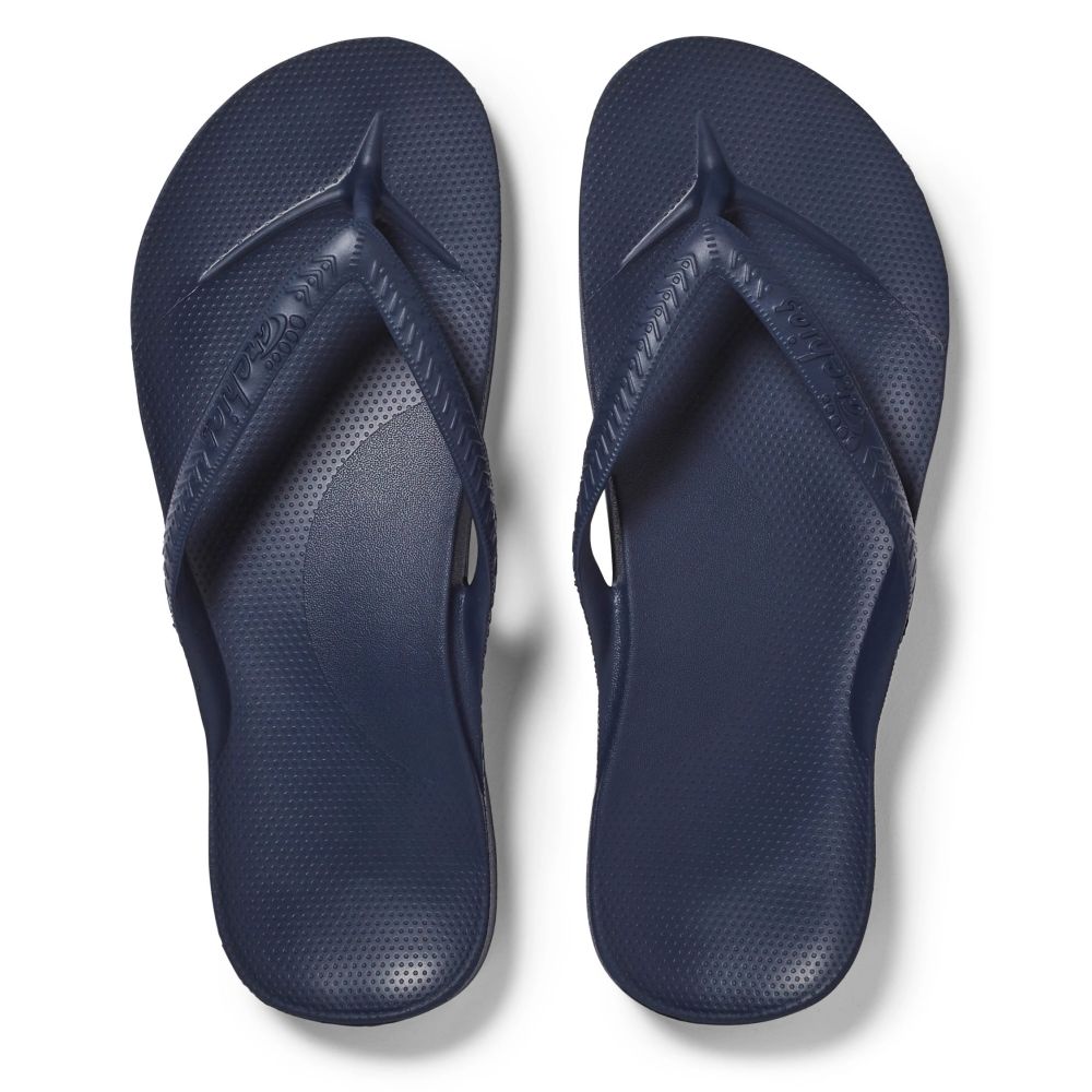 Archies Arch Support Flip Flops in Navy