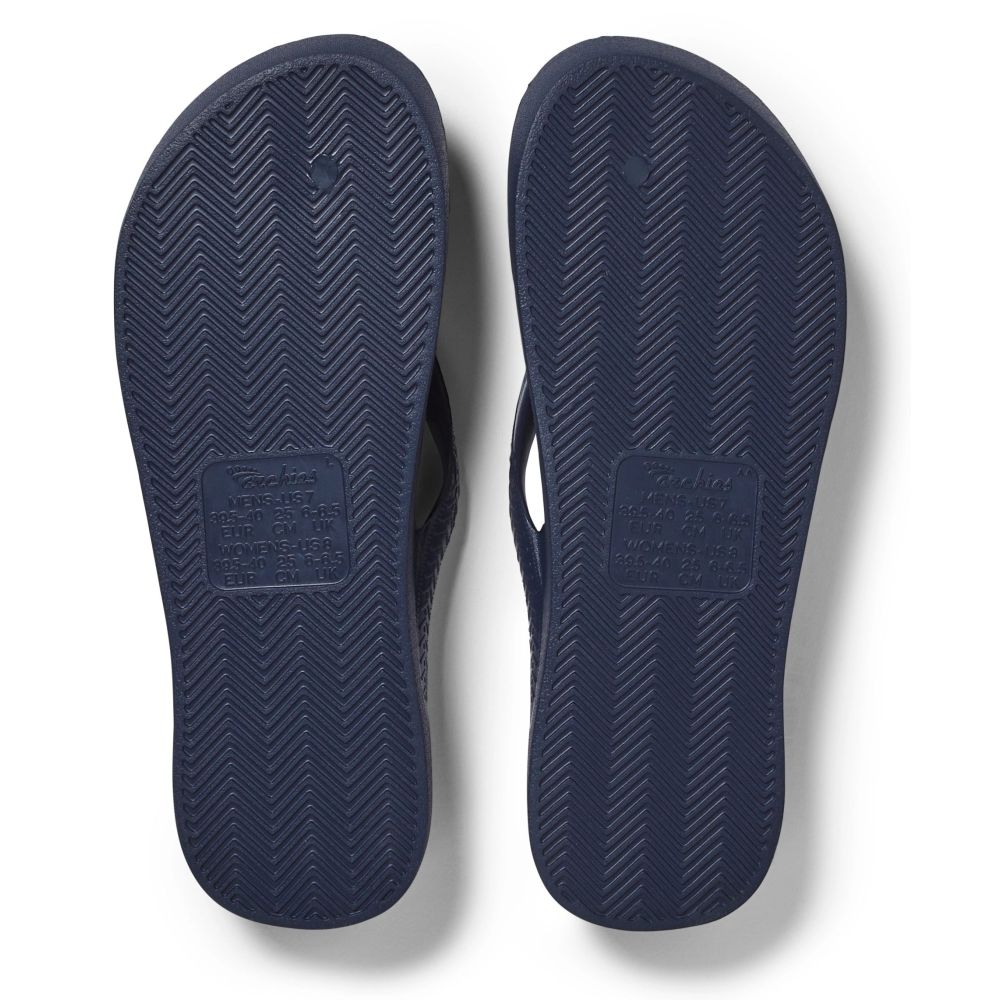 Archies Arch Support Flip Flops in Navy