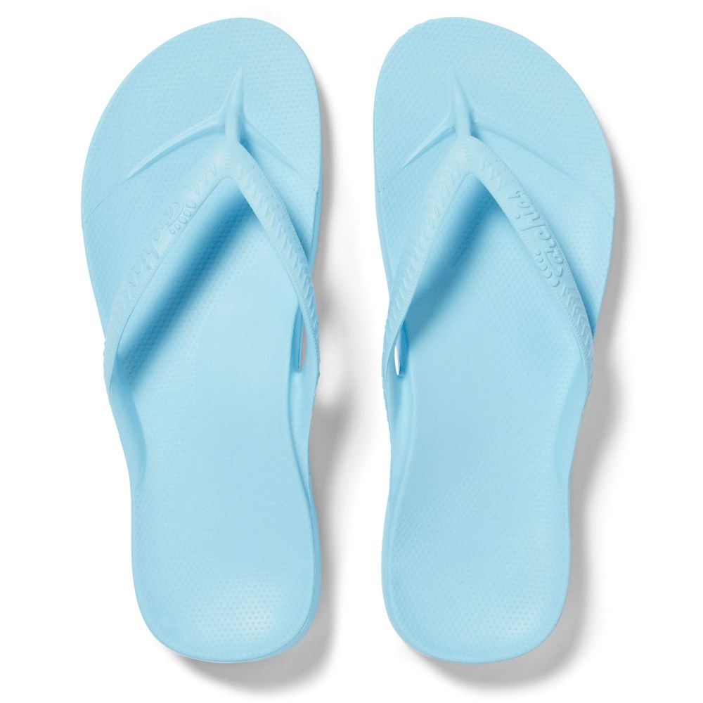 Archies Arch Support Flip Flops in Sky Blue